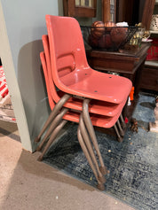 Vintage School Salmon Chairs (set of 2)