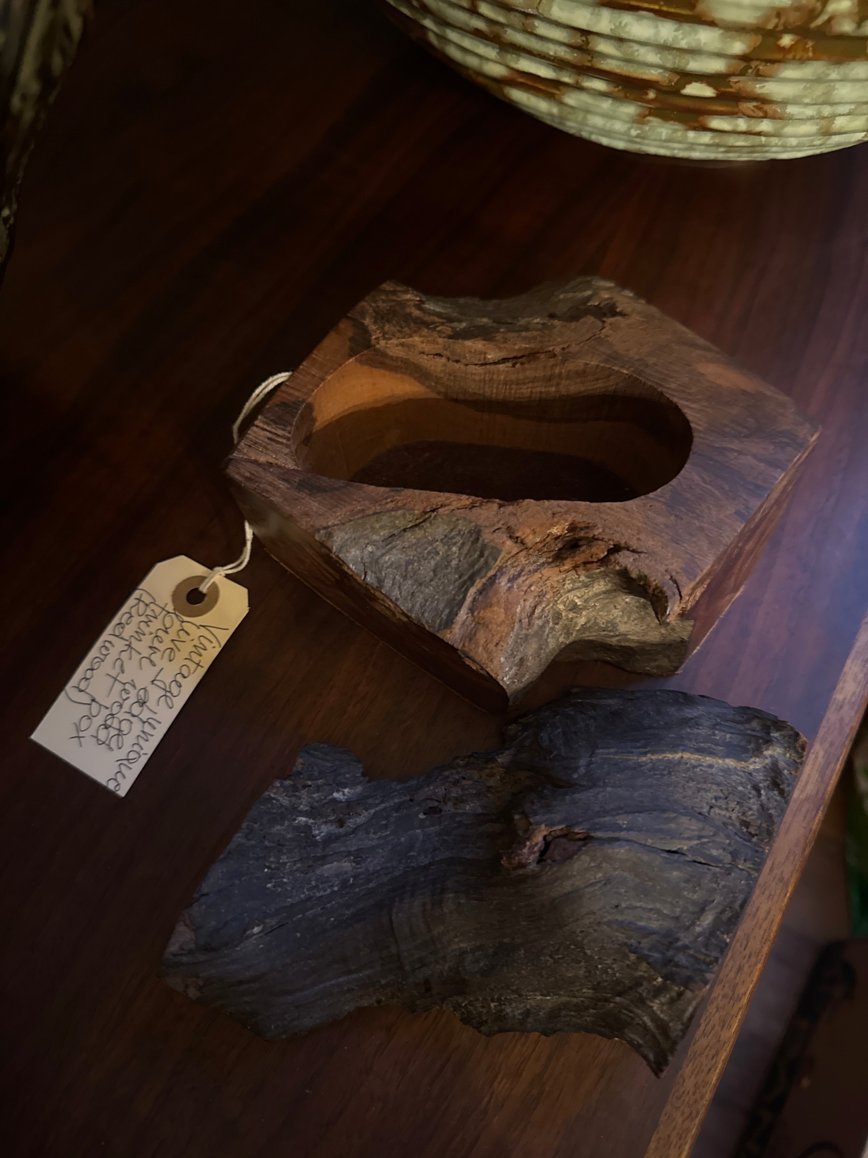 Vintage,unique live-edge Burl wood trinket box
