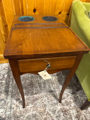 Antique French Walnut & Marble Rafraîchissoir Wine Table with Coolers