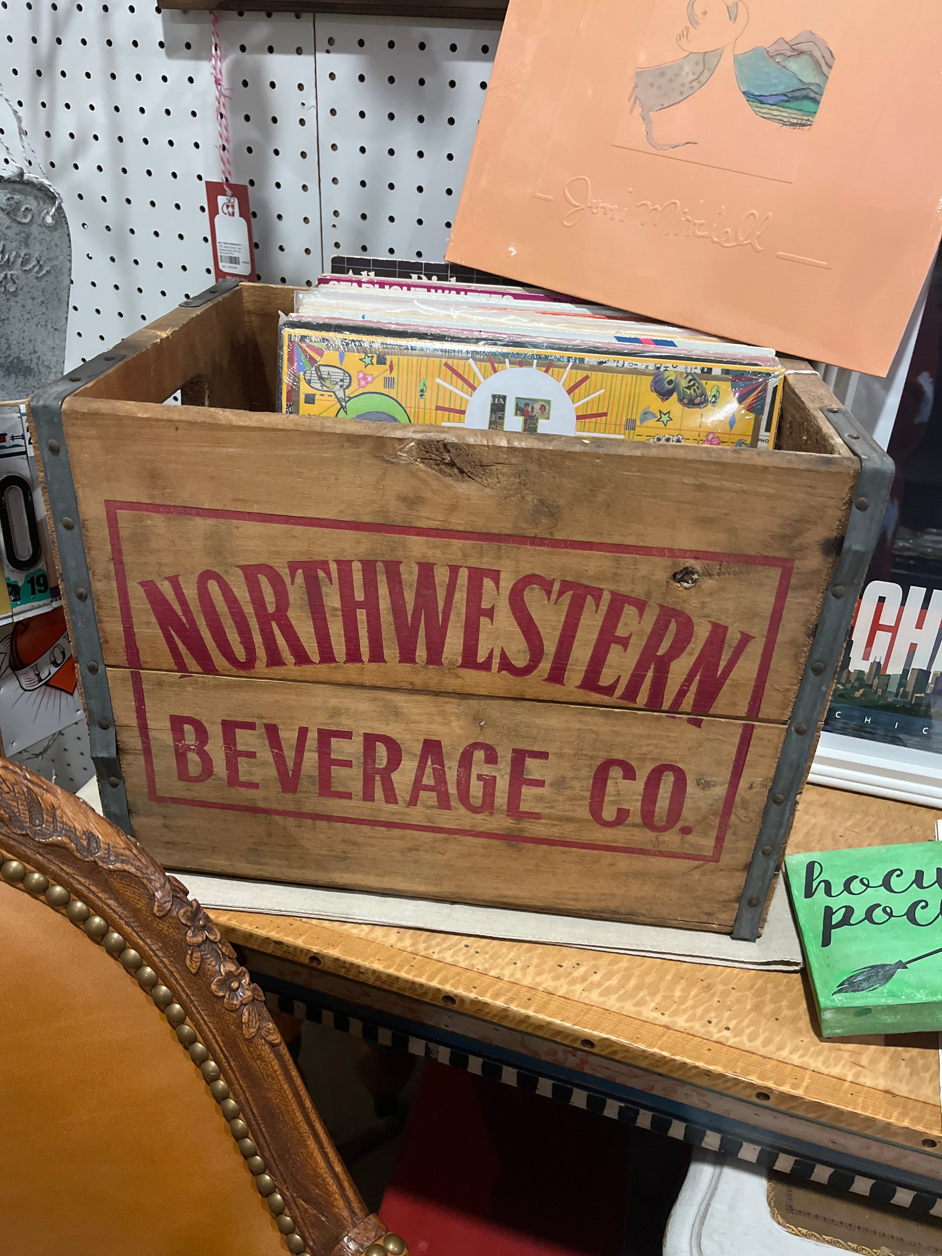 1920s Northwestern Beverage Co Wood Box 12x13.5x17