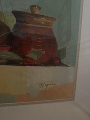 Framed Still life on oil by Jeanie Wagner