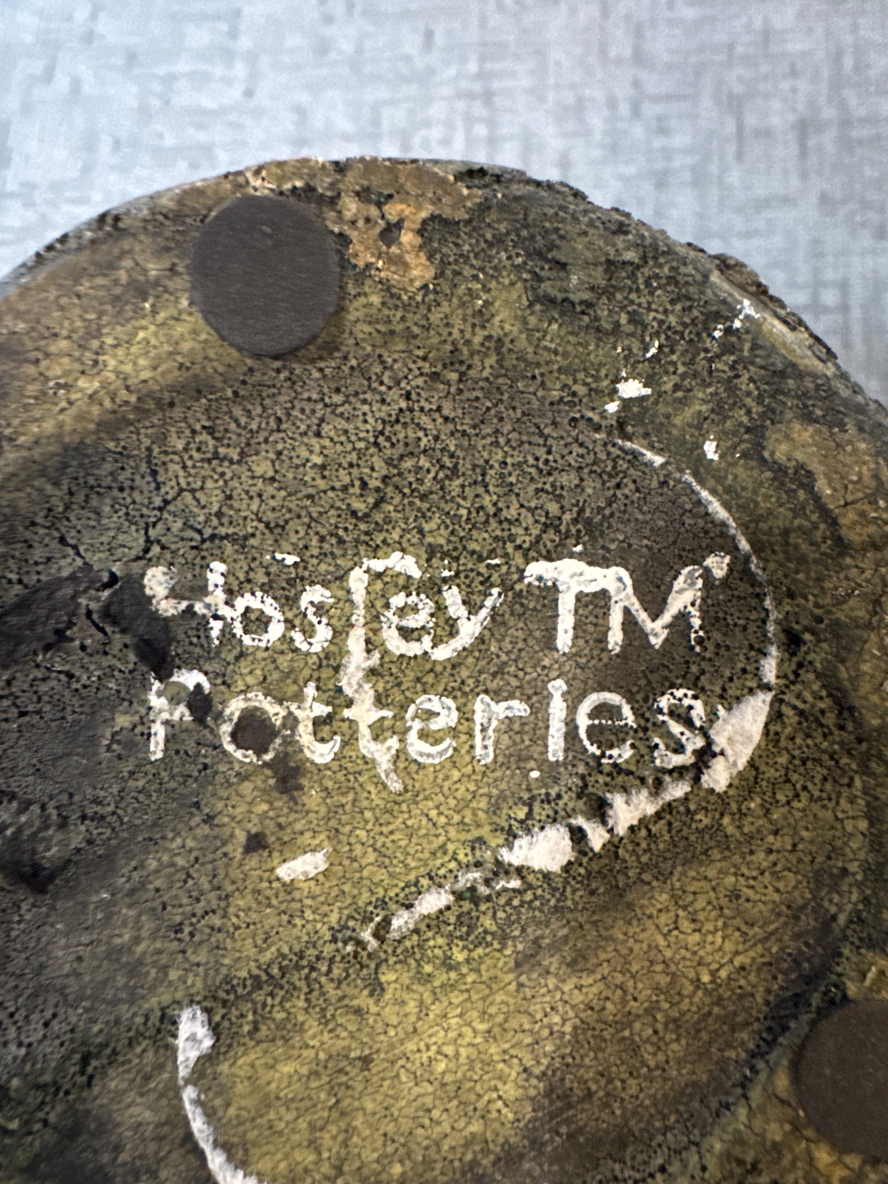 Vintage Hosley TM pottery vase. Marked