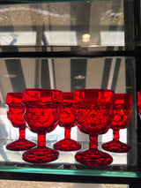 Vintage, Georgian Viking Ruby Red glasses( set of 6 )
