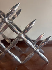 Vintage, Mcm Aluminum Airplane Propeller wine /bottle holder