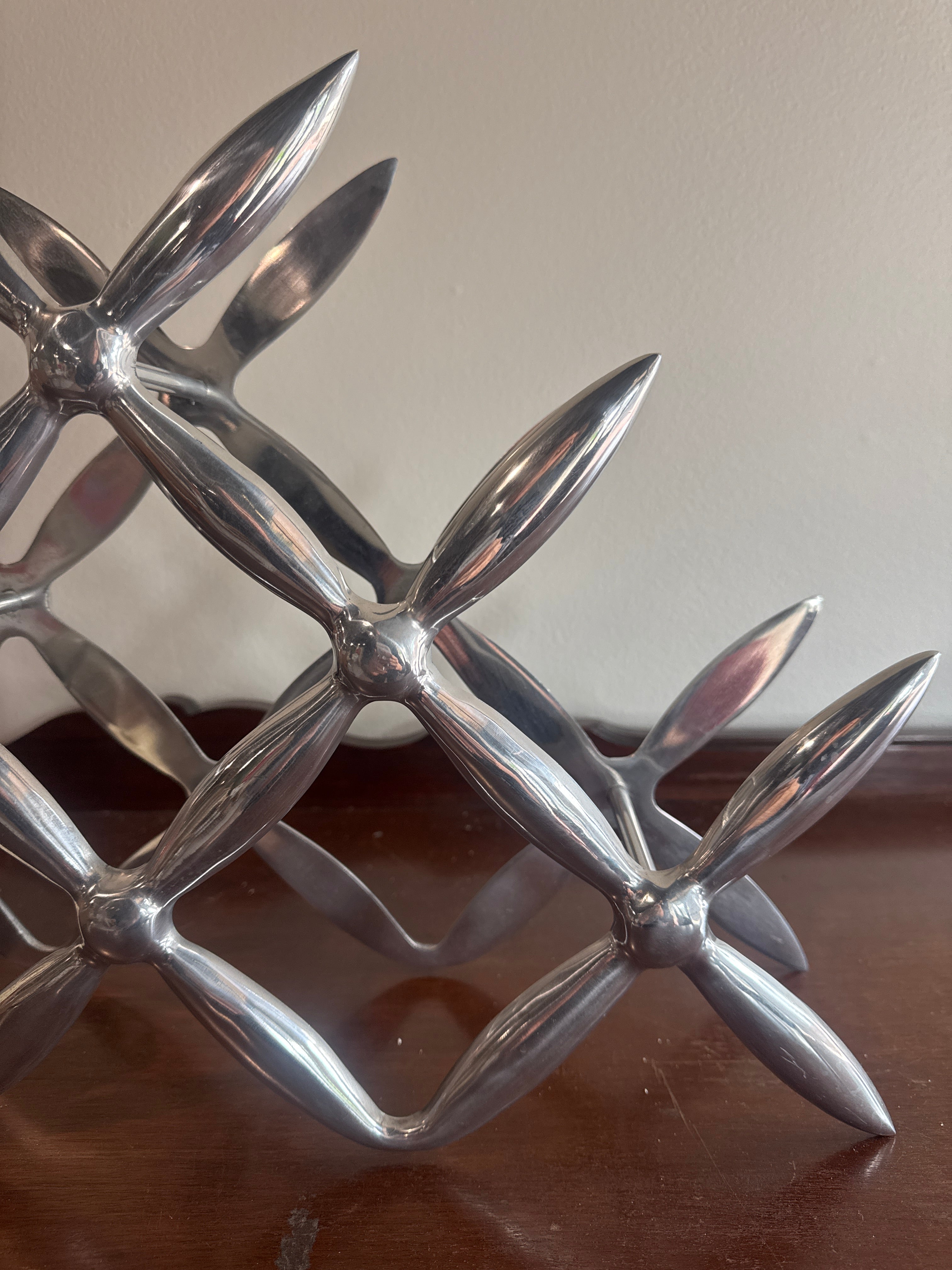Vintage, Mcm Aluminum Airplane Propeller wine /bottle holder