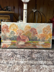 Fall rectangular painting on canvas