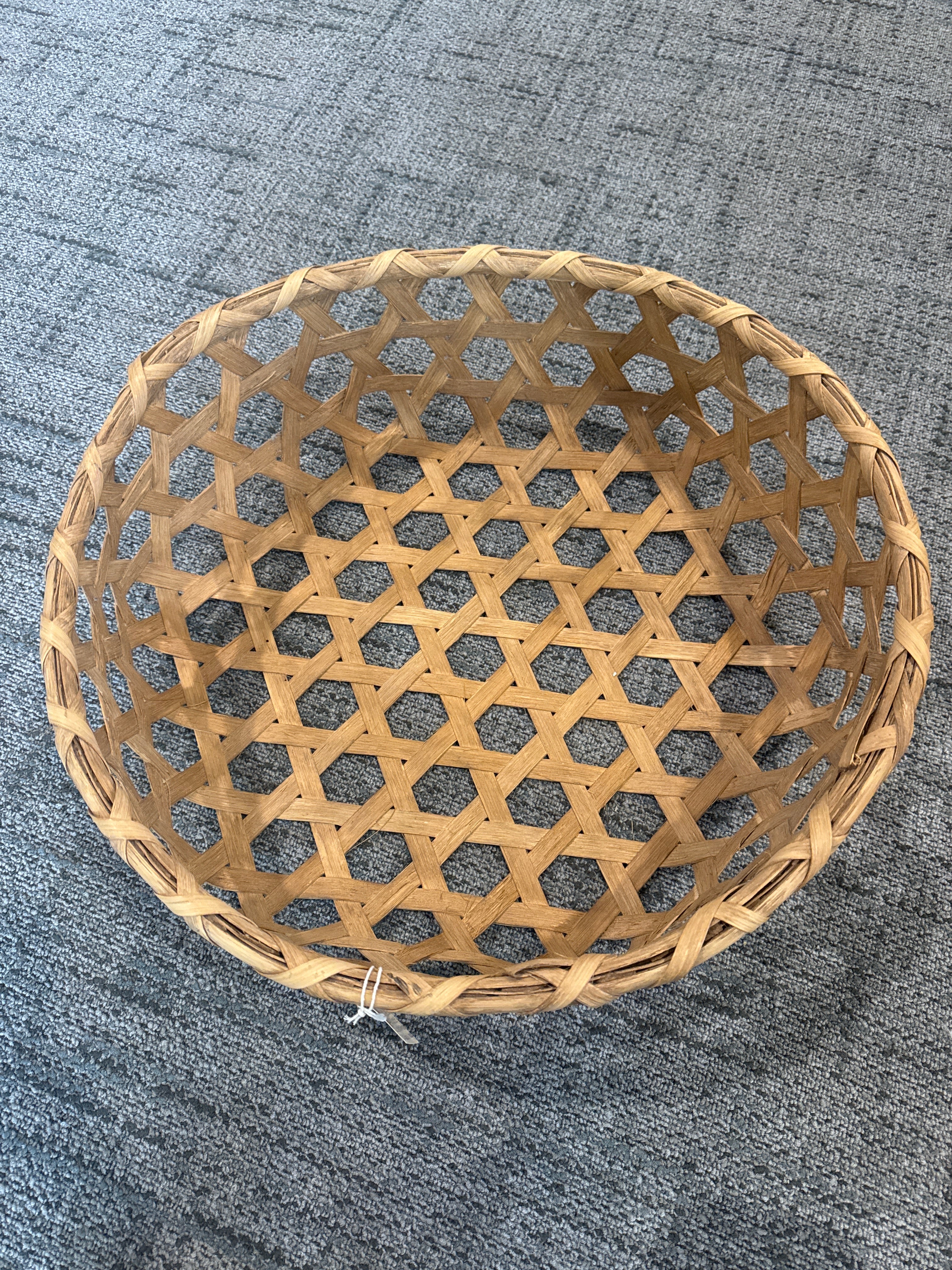 Vintage, open wave cheese basket, hexagonal shape, rare 20 inch diameter