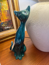 Mcm, tall blue Mountain ceramic cat