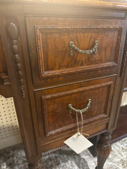 antique 5-drawer wooden vanity or desk on wheels