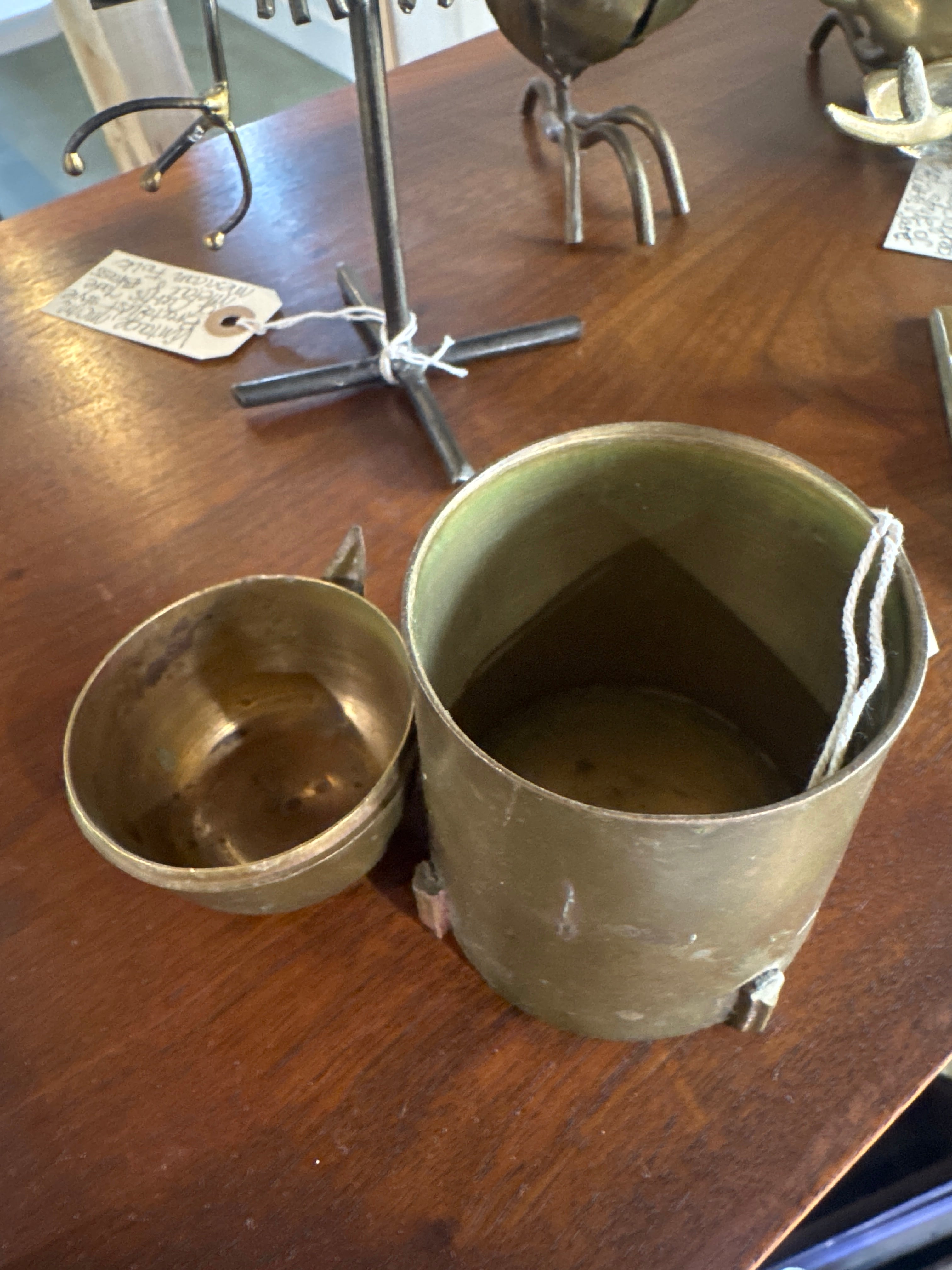 Vintage, Mcm brass match/ cigarette owl holder