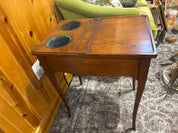 Antique French Walnut & Marble Rafraîchissoir Wine Table with Coolers