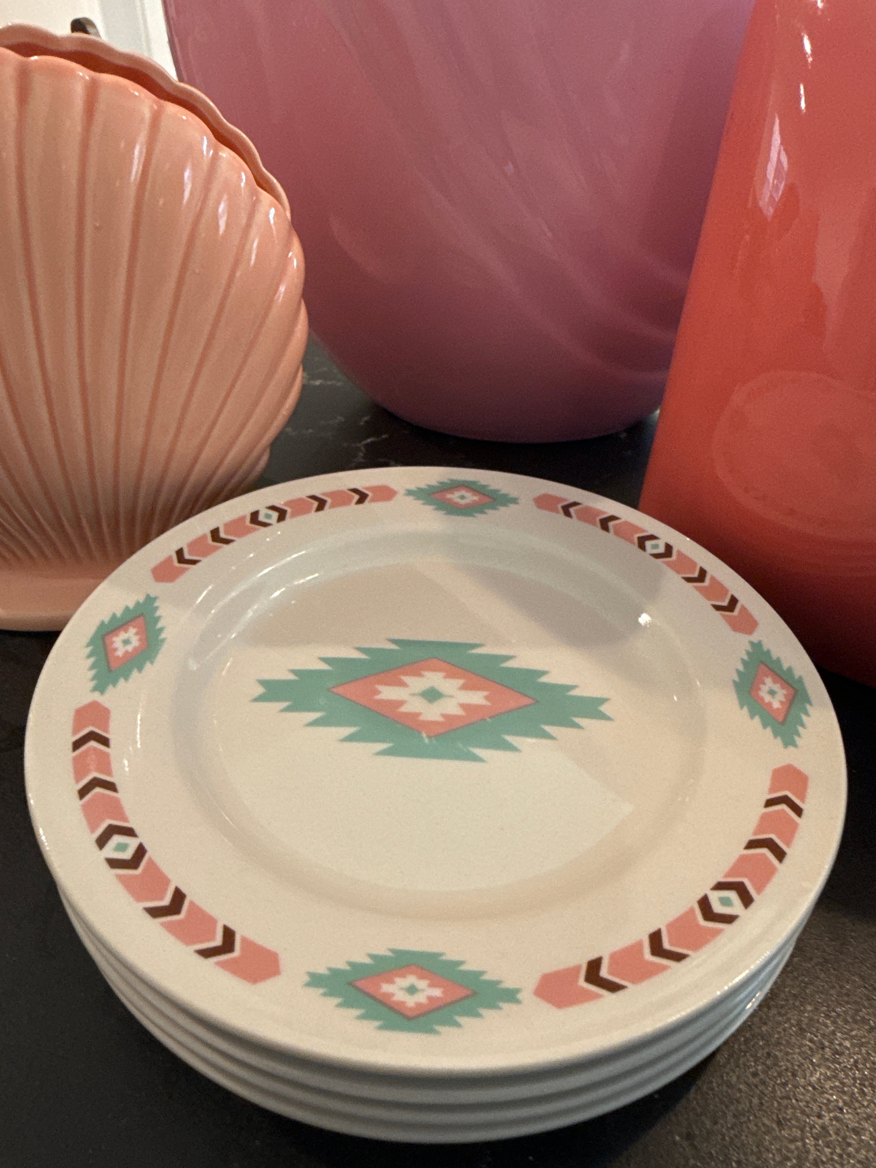Meiwa Table Art Aztec Plates, Set of 4