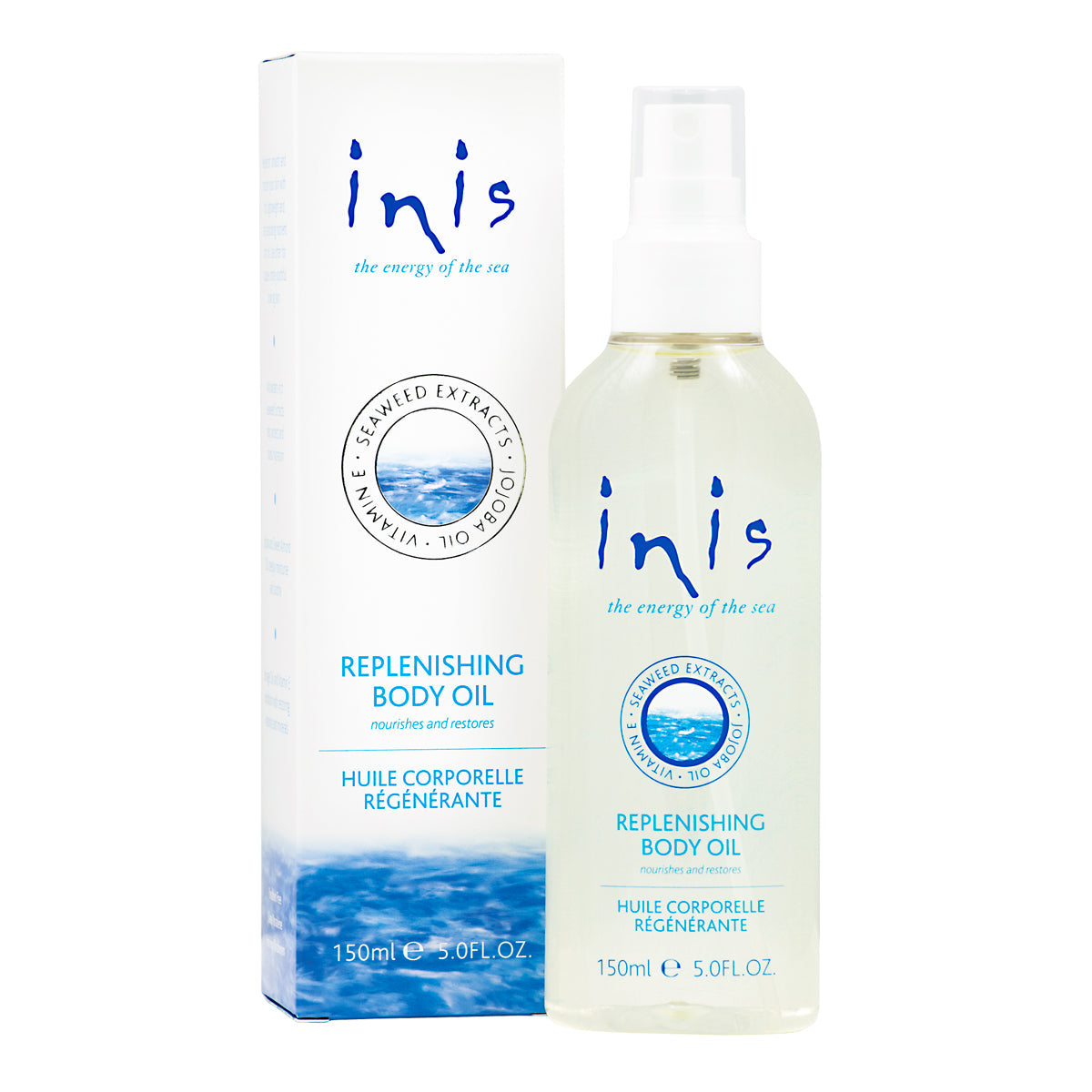 Inis Energy of the Sea Replenishing Body Oil 150ml – Hydrating Lightweight Ocean-Inspired Body Moisturizer – Available at JSQ Mercantile, La Grange, IL