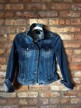 A/X armani echange tailed denim jean jacket, extra small
