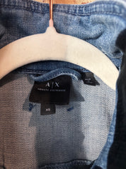 A/X armani echange tailed denim jean jacket, extra small