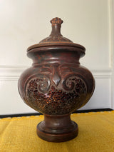 Large Decorative Glazed Lidded Urn