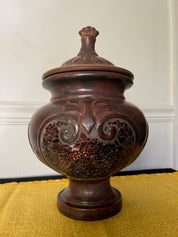 Large Decorative Glazed Lidded Urn