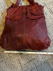 lucky brand "rocken ruffles" italian leather shoulder bag
