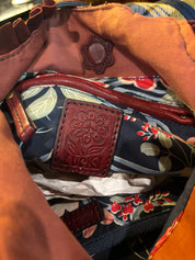 lucky brand "rocken ruffles" italian leather shoulder bag