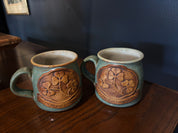 art deco vintage "Lucky Irish Shamrocks" pottery stoneware mug