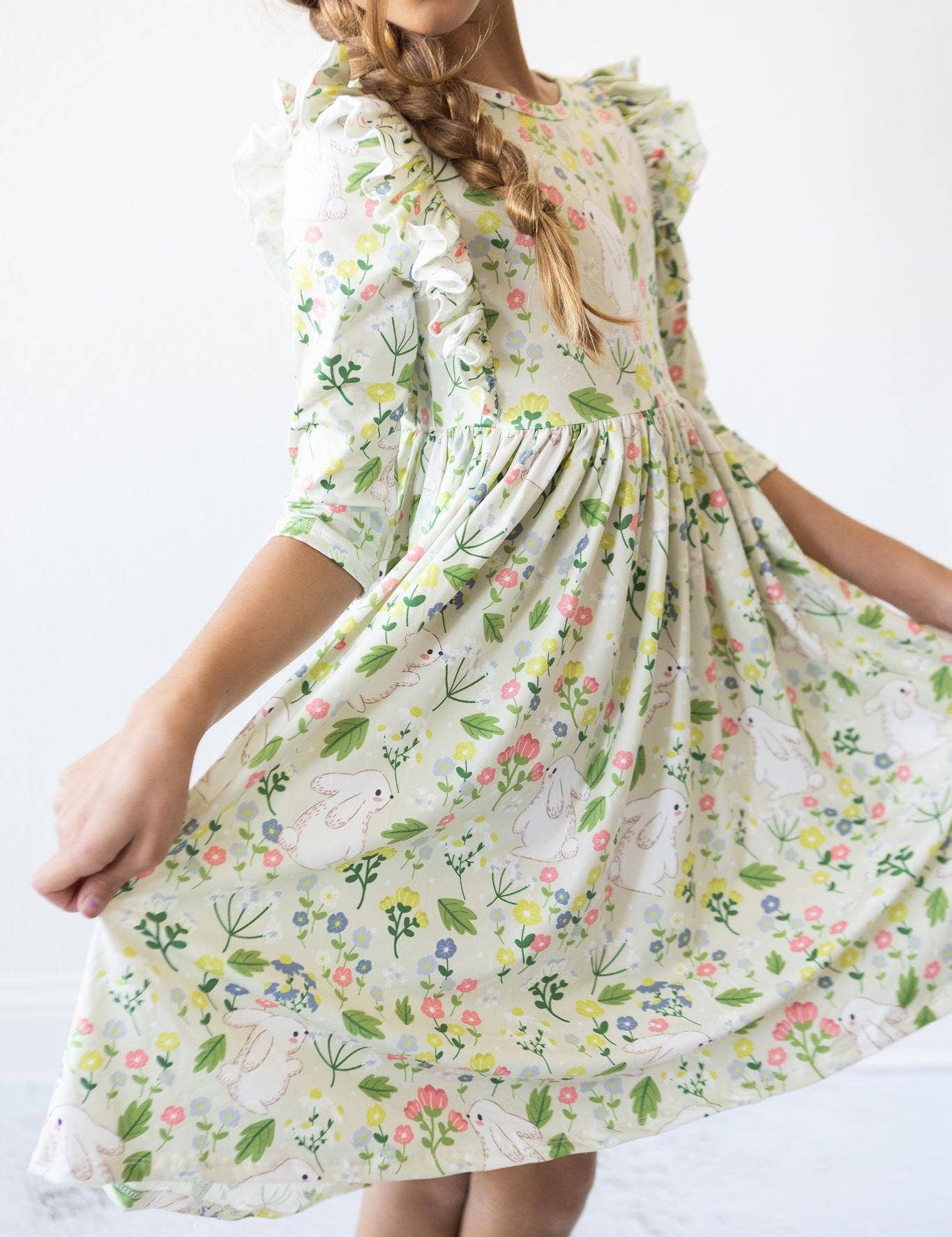 4 sleeve ruffle twirl dress from JSQ Mercantile – a women’s boutique and gift shop in La Grange, IL.