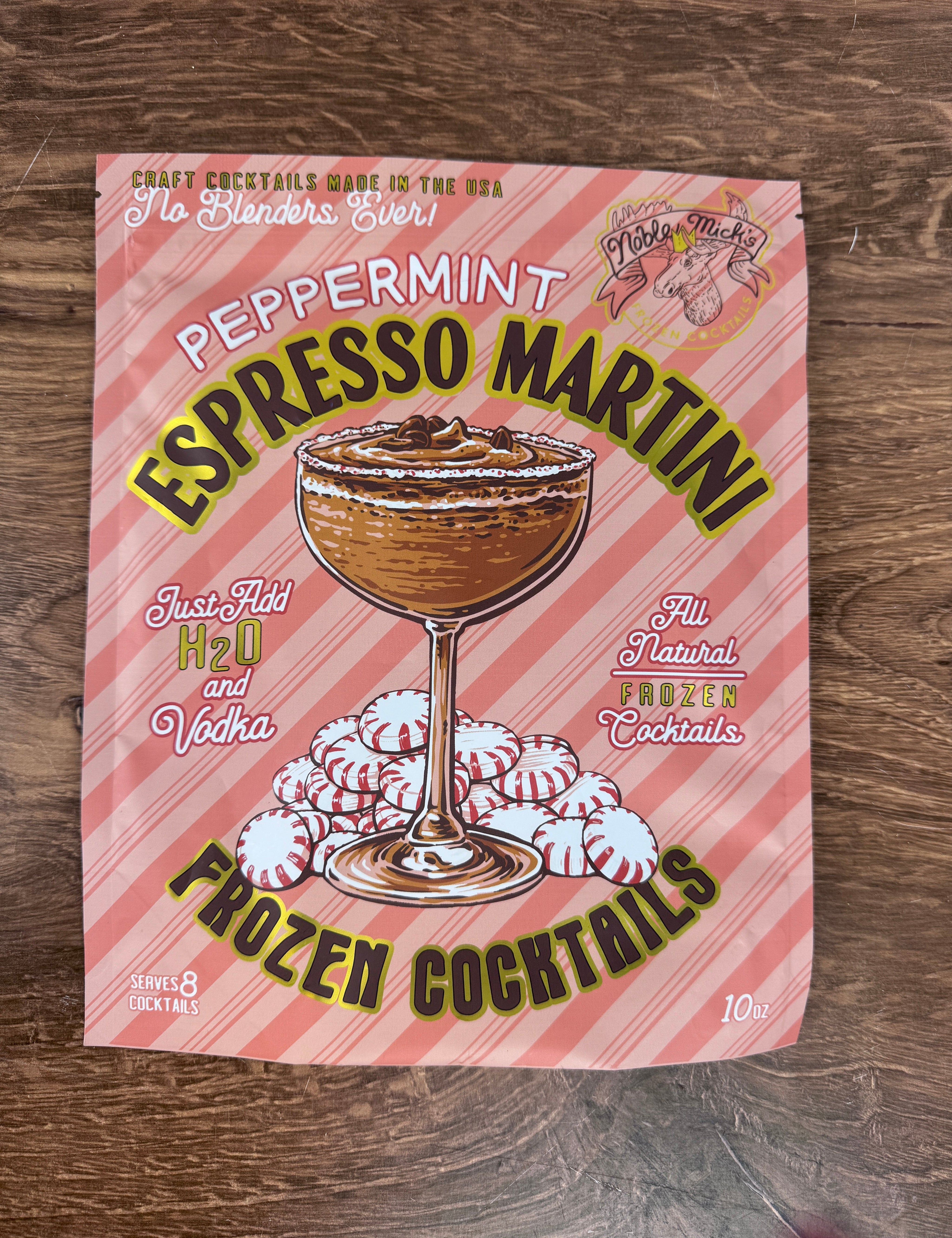 Peppermint Espresso Martini Frozen Cocktail Mix by Noble Micks displayed at JSQ Mercantile – a women’s boutique and gift shop in La Grange, IL.