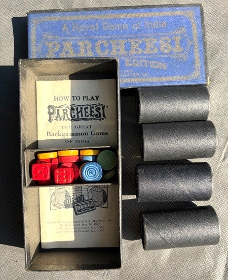 30's-40's Parchese Board & Game Pieces