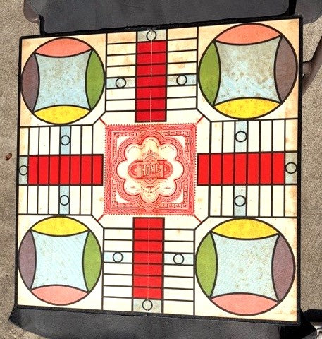 30's-40's Parchese Board & Game Pieces