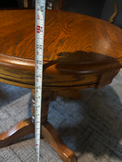 Late 20th Century Traditonal Style Solid Wood Oval Pedestal End Table