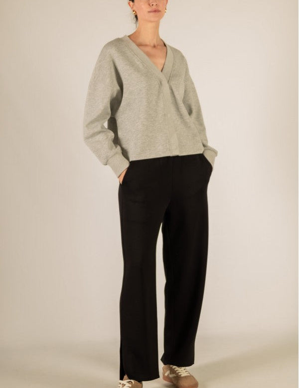 P. CILL butter modal wide leg pants with bottom slits and elastic waistband, JSQ Mercantile – a women’s boutique and gift shop in La Grange, IL