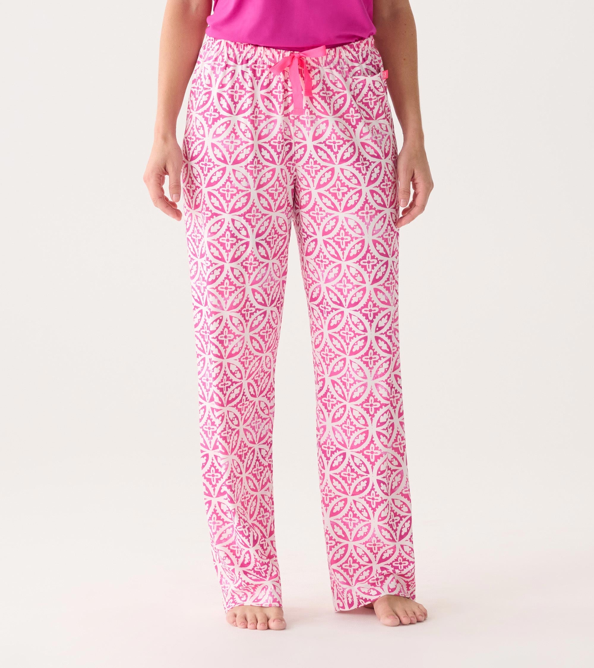 Women's Pink Lotus Mandala Pajama Pants – Ultra-Soft Loungewear Gift