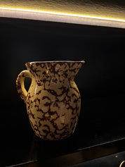 Roseville Ransbottom RRP Brown Spongeware Pint Pitcher