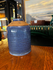 reckers contemporary studio pottery blue vase