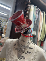 HM Artisan Red Fascinator-New