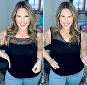 Reversible Lace Inset Top - Plus Size Available