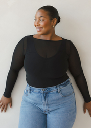 Second Skin Sheer Long Sleeve Mesh Top – Curvy