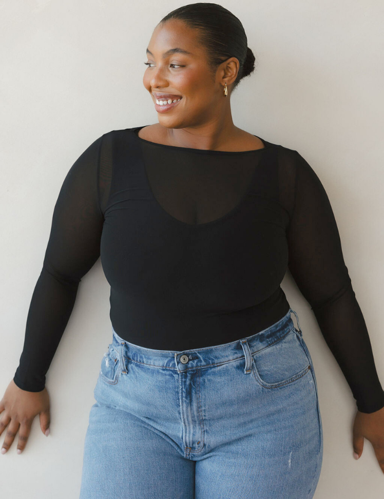 Reversible long sleeve essential top designed for everyday layering and workwear from JSQ Mercantile – a women’s boutique and gift shop in La Grange, IL