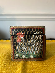 Hand-Painted Wooden Rooster Box