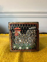 Hand-Painted Wooden Rooster Box