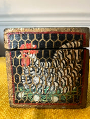 Hand-Painted Wooden Rooster Box