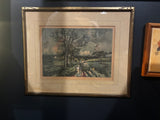 "Rough Road" by Claude Dorval painting in gold frame