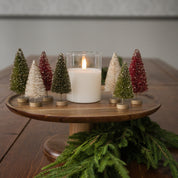 Boxed Set of 7 Small Glittered Holiday Bottlebrush Trees