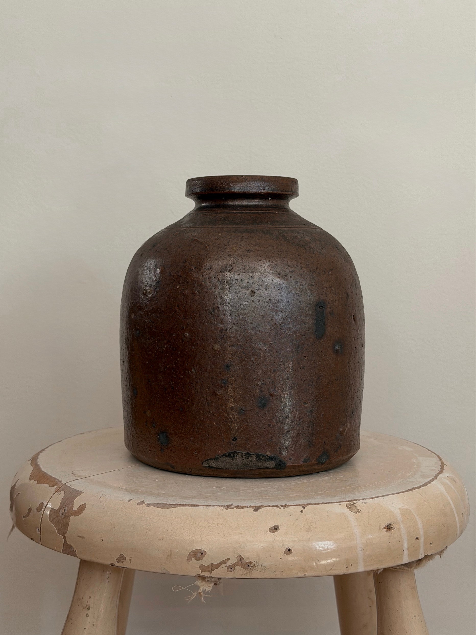 Antique Brown Stoneware Jug (0515)