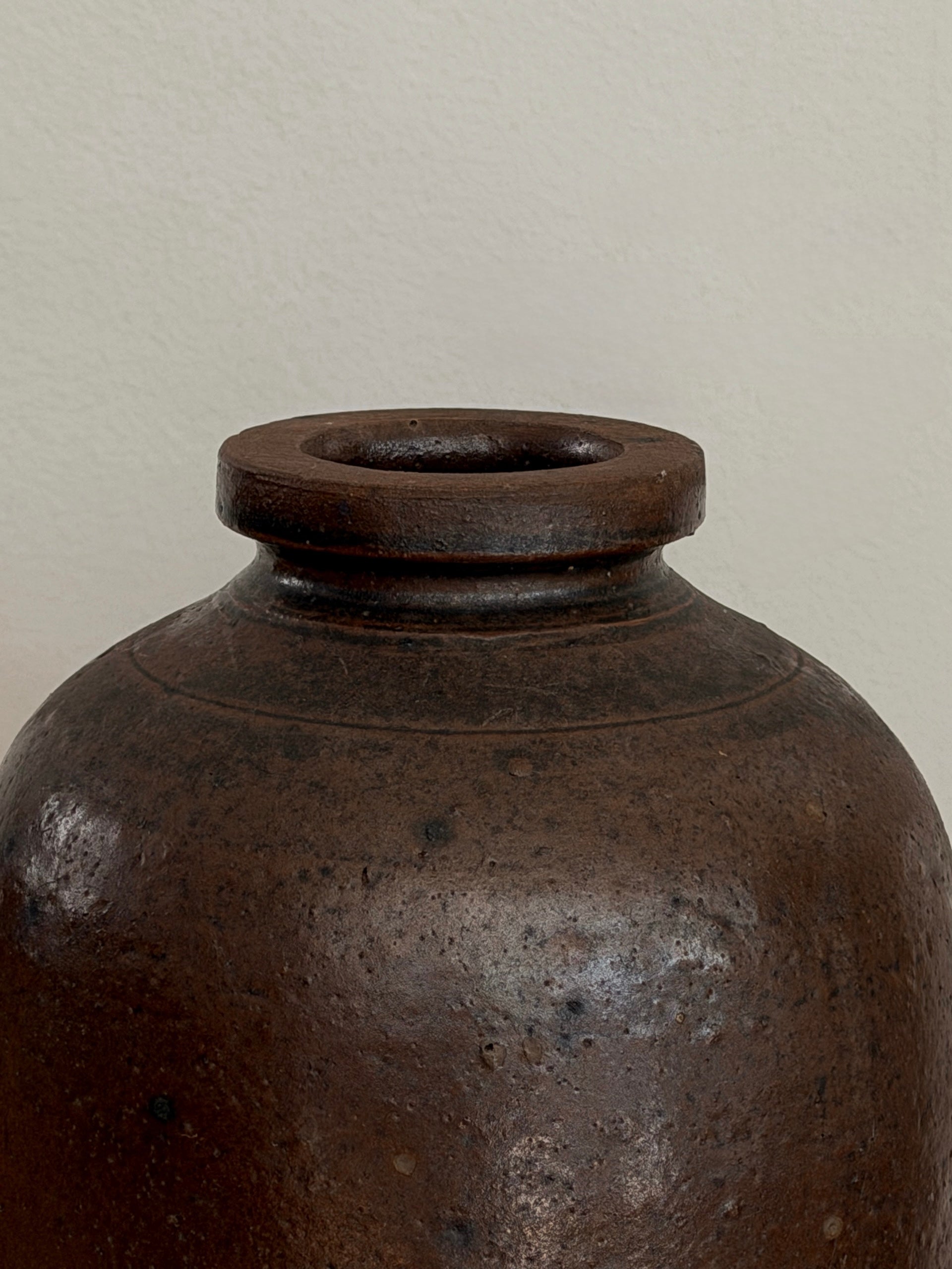 Antique Brown Stoneware Jug (0515)