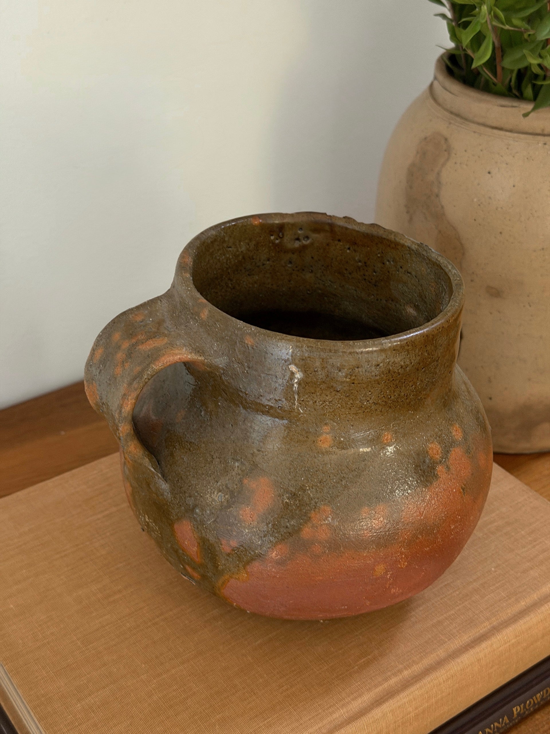 Antique Spanish Pottery Jug - (0536)