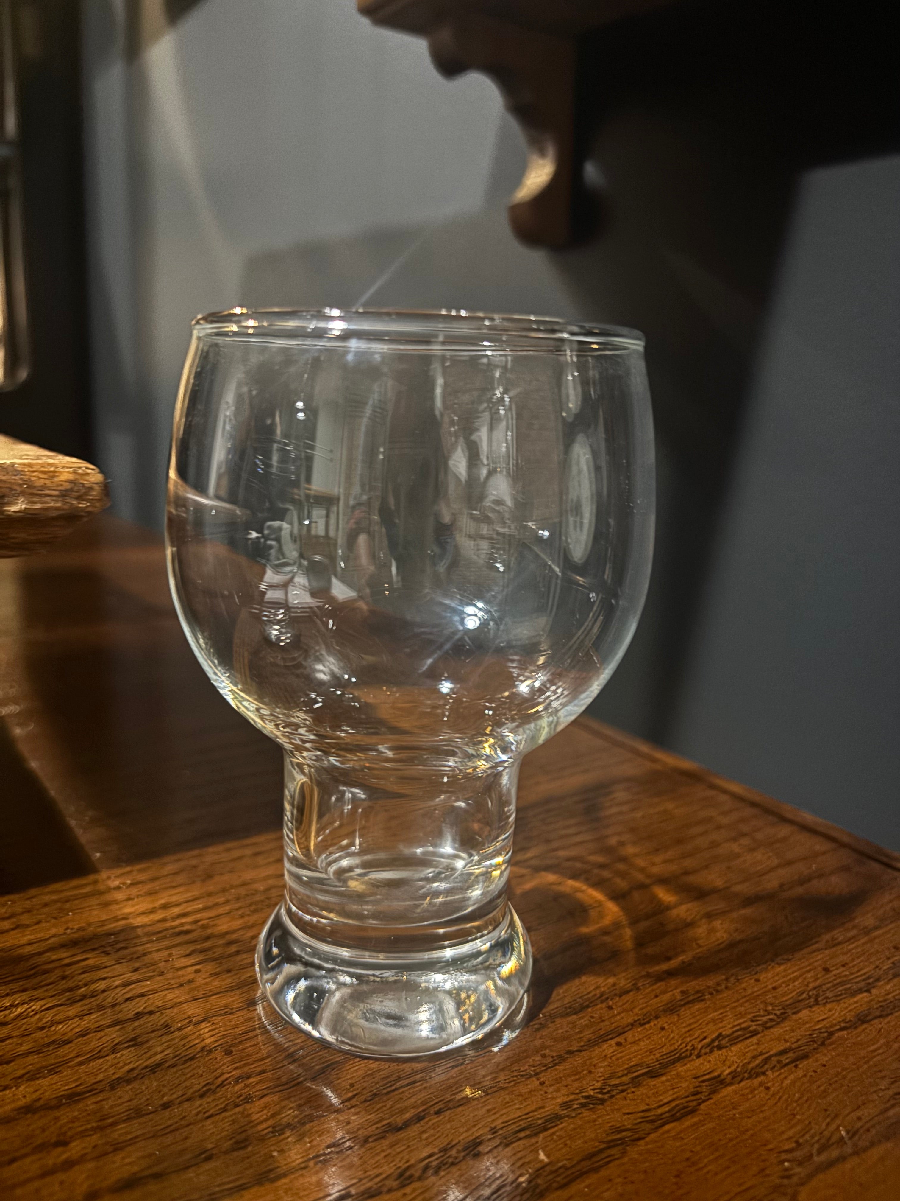 vintage Federal Glass "Sundown" clear hollow stem beer glasses, set of 4