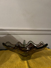 Handblown MCM Cornucopia Centerpiece Glass Bowl