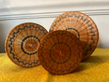 Vtg Wicker Nesting Trinket Boxes Set of 3