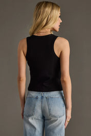 Support Live Music Ribbed Tank Top – Cropped Black Graphic Tank