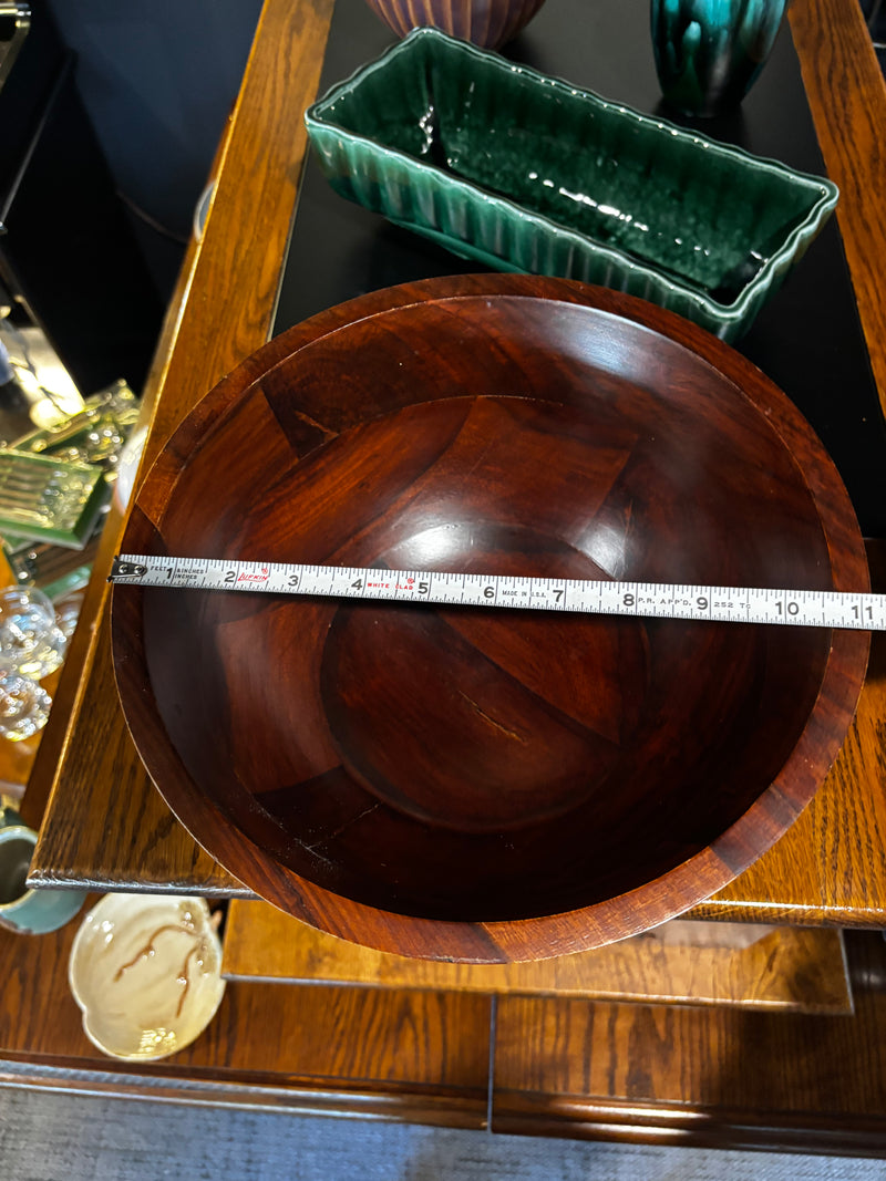 teak serving bowl — alternate view
